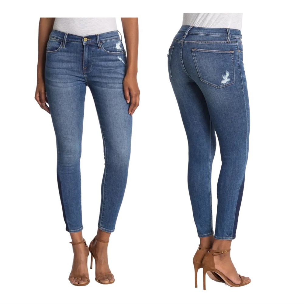 FRAME Le High Distressed Skinny Jeans | 26